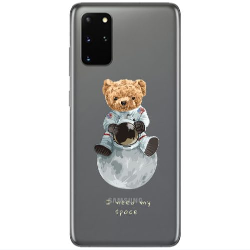 Samsung S20 Plus Bear in space Transparent Silicone TPU Θήκη