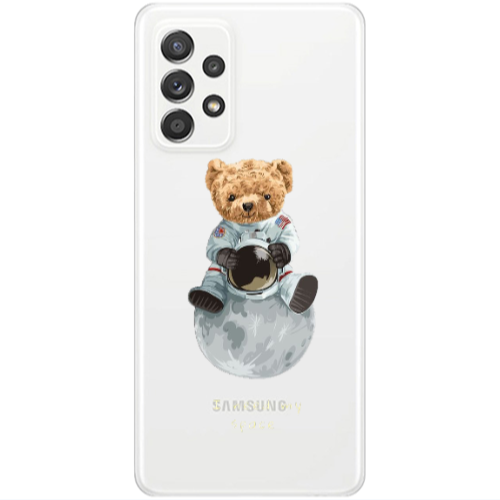 Samsung A53 Bear in space Transparent Silicone TPU Θήκη