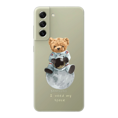 Samsung S22 Plus Bear in space Transparent Silicone TPU Θήκη