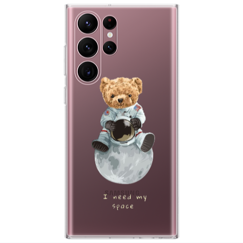 Samsung S22 Ultra Bear in space Transparent Silicone TPU Θήκη