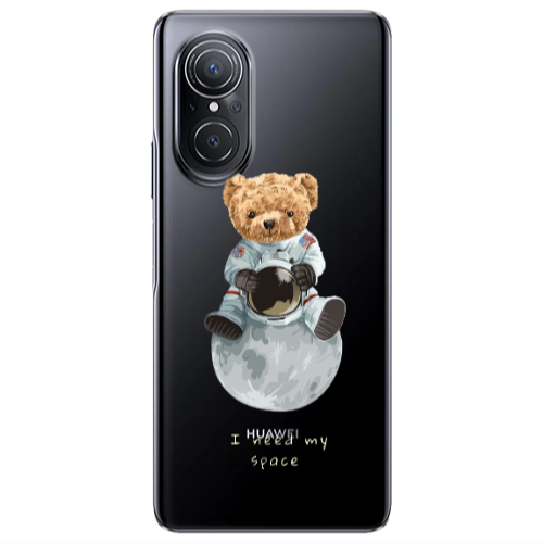 Huawei Nova 9 SE Bear in space Transparent Silicone TPU Θήκη