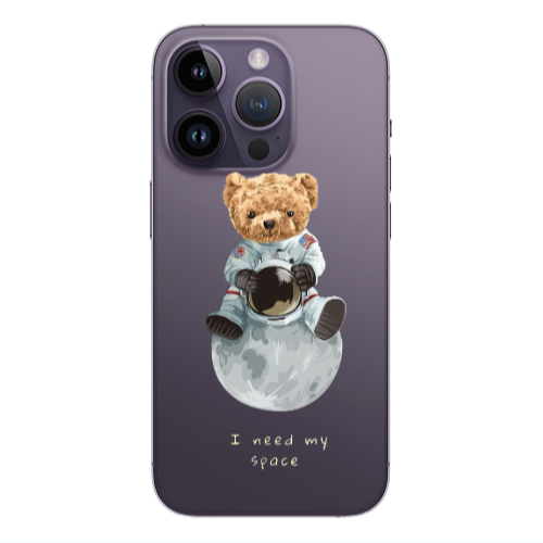 Apple iPhone 14 Pro  Bear in space Transparent Silicone TPU Θήκη