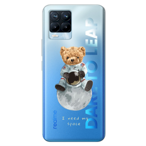Realme 8 Pro Bear in space Transparent Silicone TPU Θήκη