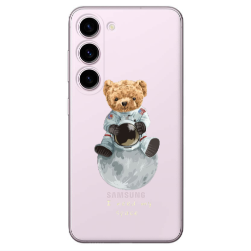 Samsung S23 Plus Bear in space Transparent Silicone TPU Θήκη
