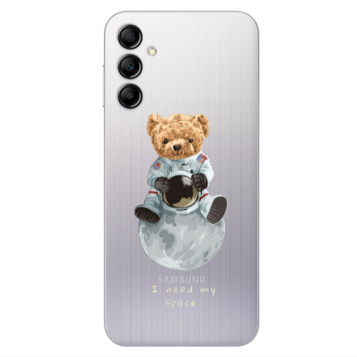 Samsung A14 5G Bear in space Transparent Silicone TPU Θήκη