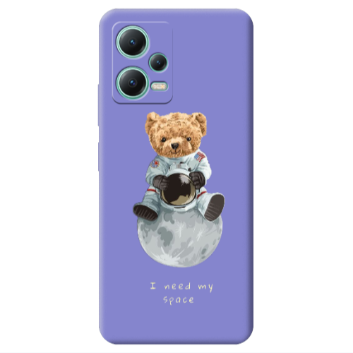 Xiaomi Redmi Note 12 Pro 5G Bear in space Purple Colored Silicone TPU Θήκη