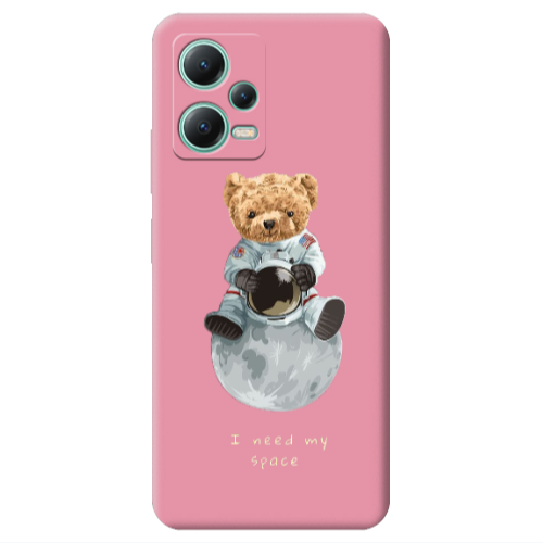 Xiaomi Redmi Note 12 Pro 5G Bear in space Pink Colored Silicone TPU Θήκη
