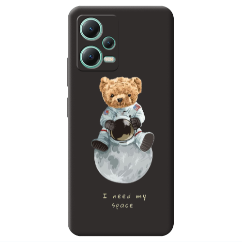 Xiaomi Redmi Note 12 Pro 5G Bear in space Black Colored Silicone TPU Θήκη