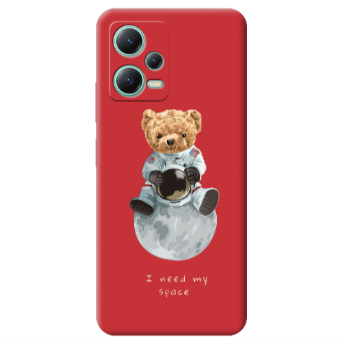 Xiaomi Redmi Note 12 Pro 5G Bear in space Red Colored Silicone TPU Θήκη