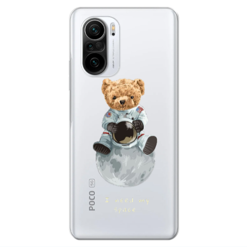 Xiaomi Poco F3 Bear in space Transparent Silicone TPU Θήκη