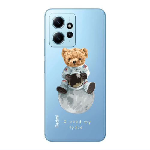 Xiaomi Redmi Note 12 4G Bear in space Transparent Silicone TPU Θήκη