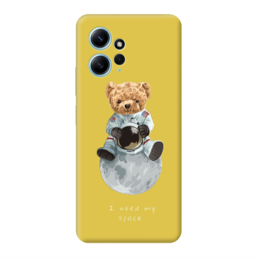 Xiaomi Redmi Note 12 4G Bear in space Yellow Colored Silicone TPU Θήκη