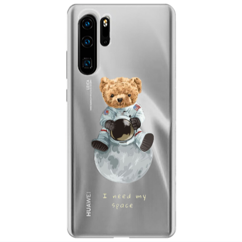 Huawei P30 Pro Bear in space Transparent Silicone TPU Θήκη