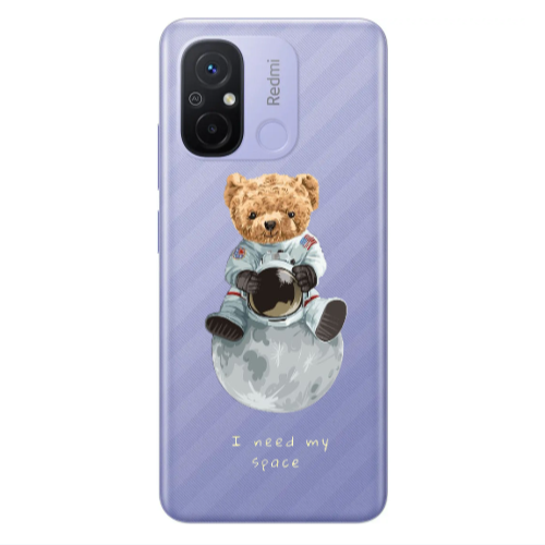 Xiaomi Redmi 12C Bear in space Transparent Silicone TPU Θήκη