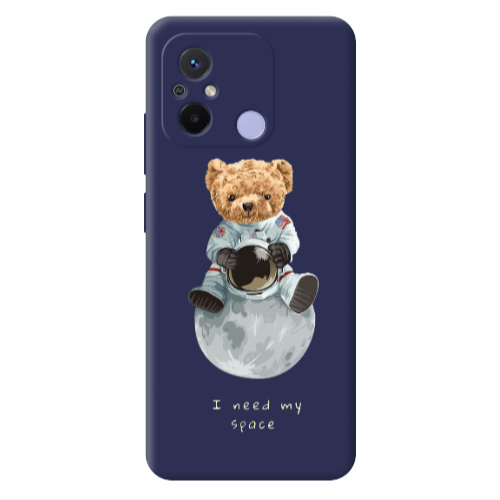 Xiaomi Redmi 12C Bear in space Dark blue Colored Silicone TPU Θήκη