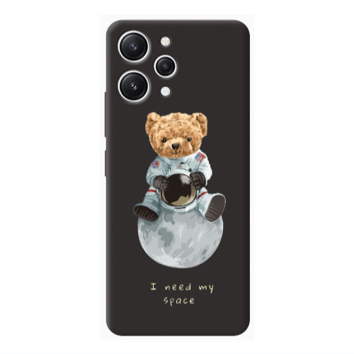 Xiaomi Redmi 12 Bear in space Black Colored Silicone TPU Θήκη
