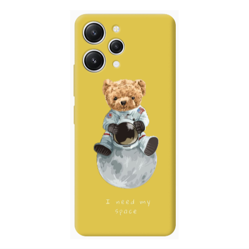 Xiaomi Redmi 12 Bear in space Yellow Colored Silicone TPU Θήκη