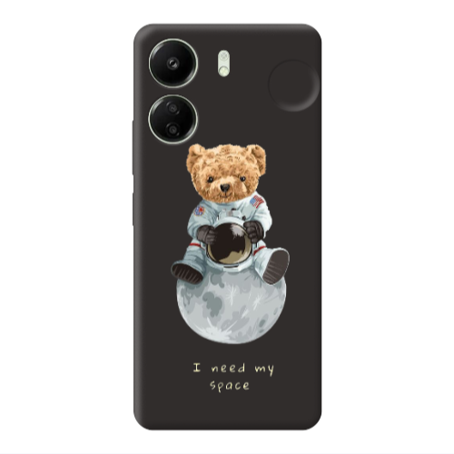 Xiaomi Redmi 13C Bear in space Black Colored Silicone TPU Θήκη