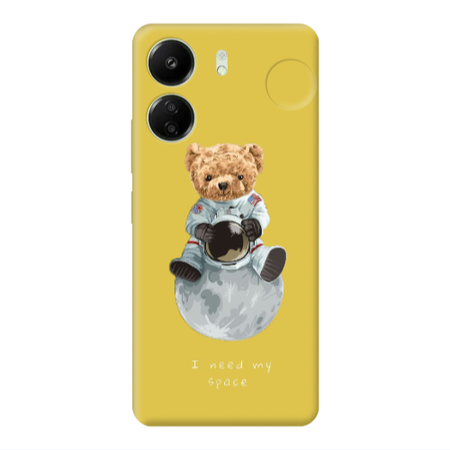 Xiaomi Redmi 13C Bear in space Yellow Colored Silicone TPU Θήκη
