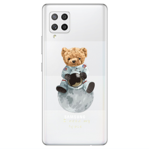 Samsung A42 5G Bear in space Transparent Silicone TPU Θήκη