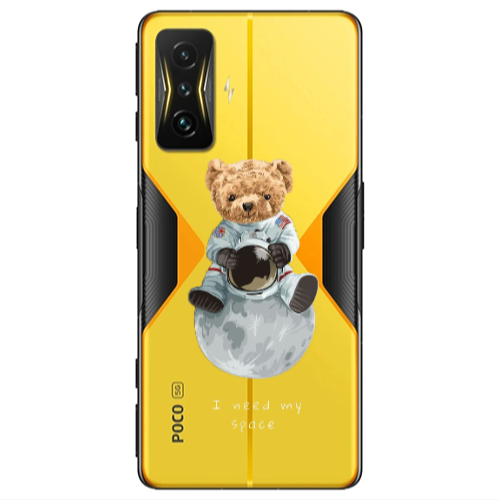Xiaomi Poco F4 Gt Bear in space Transparent Silicone TPU Θήκη