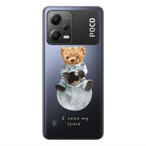Xiaomi Poco X5 Bear in space Transparent Silicone TPU Θήκη