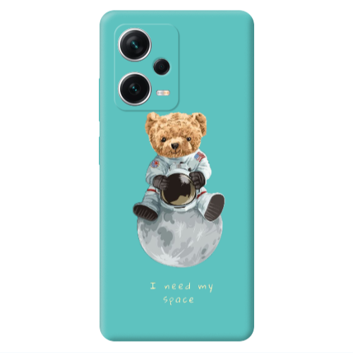Xiaomi Poco X5 Bear in space Turquoise Colored Silicone TPU Θήκη