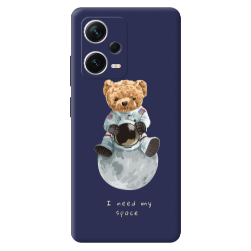 Xiaomi Poco X5 Bear in space Dark blue Colored Silicone TPU Θήκη