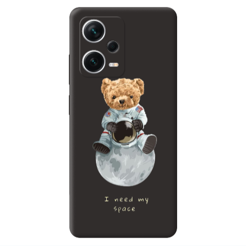 Xiaomi Poco X5 Bear in space Black Colored Silicone TPU Θήκη