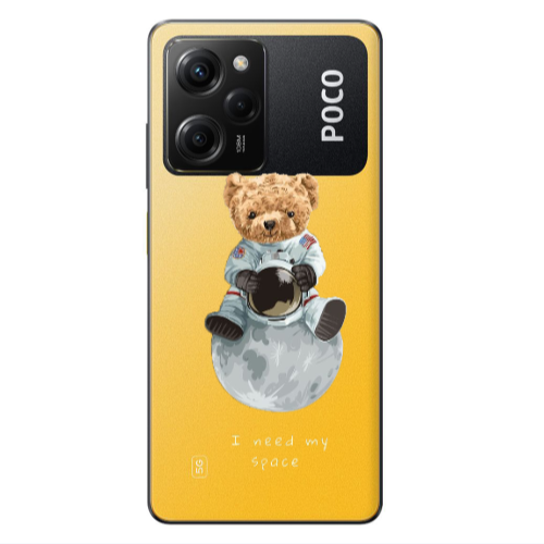 Xiaomi Poco X5 Pro Bear in space Transparent Silicone TPU Θήκη