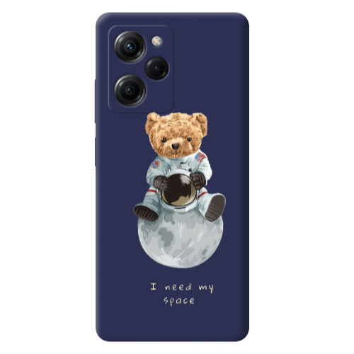 Xiaomi Poco X5 Pro Bear in space Dark blue Colored Silicone TPU Θήκη