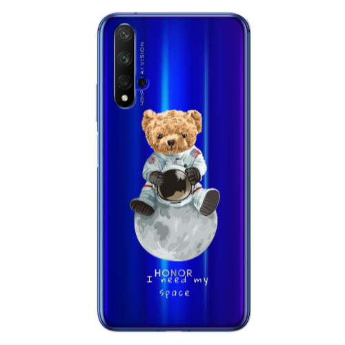 Huawei Nova 5 T Bear in space Transparent Silicone TPU Θήκη