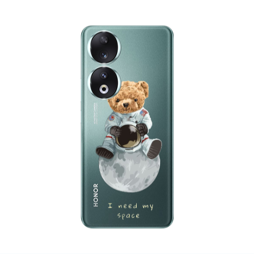 Honor 90 5G Bear in space Transparent Silicone TPU Θήκη