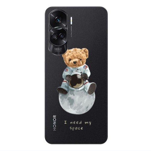 Honor 90 Lite 5G Bear in space Transparent Silicone TPU Θήκη