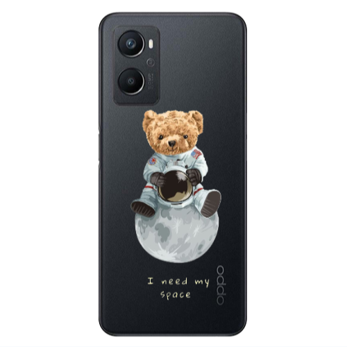 Oppo A 96 Bear in space Transparent Silicone TPU Θήκη