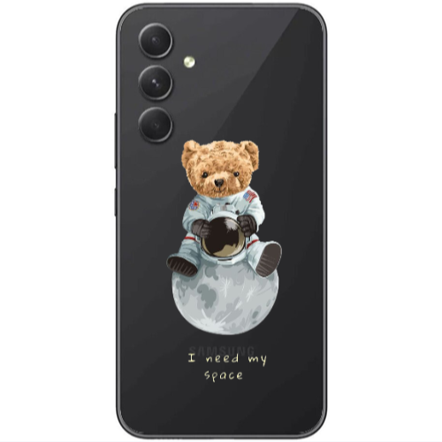 Samsung Galaxy A25 Bear in space Transparent Silicone TPU Θήκη