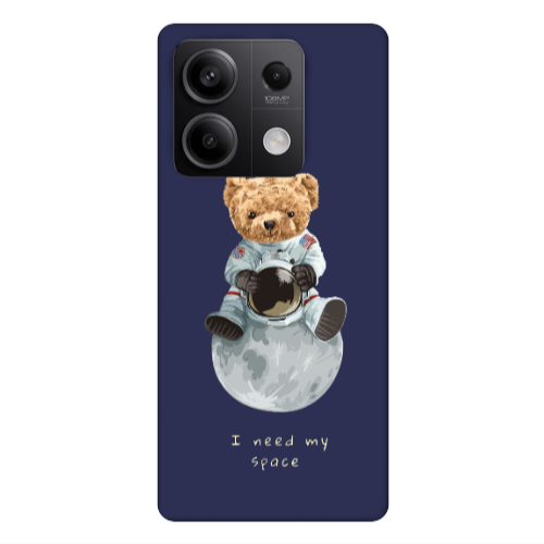 Xiaomi Redmi Note 13 5G Bear in space Dark blue Colored Silicone TPU Θήκη