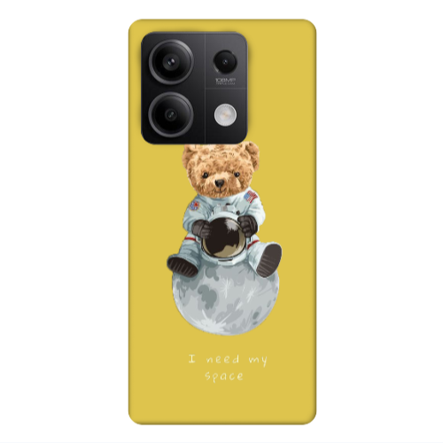 Xiaomi Redmi Note 13 5G Bear in space Yellow Colored Silicone TPU Θήκη