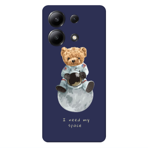 Xiaomi Redmi Note 13 4G Bear in space Dark blue Colored Silicone TPU Θήκη