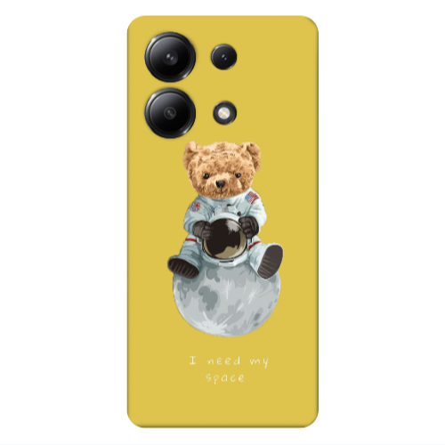 Xiaomi Redmi Note 13 4G Bear in space Yellow Colored Silicone TPU Θήκη