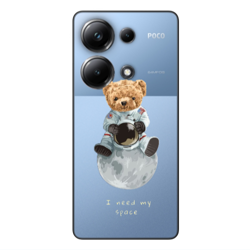 Xiaomi Poco M6 Pro 4G Bear in space Transparent Silicone TPU Θήκη