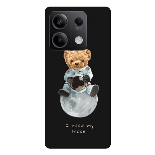 Xiaomi Redmi Note 13Pro 5G Bear in space Black Colored Silicone TPU Θήκη