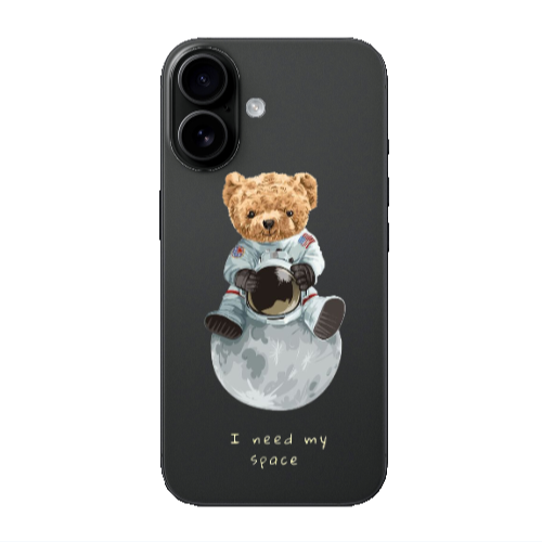 Apple Iphone 16 Bear in space Transparent Silicone TPU Θήκη