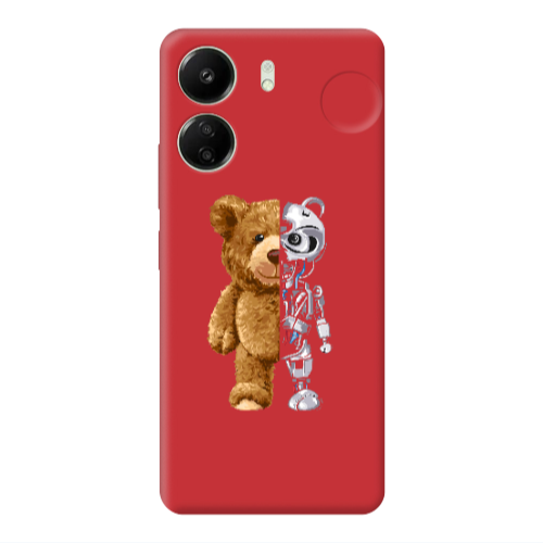 Xiaomi Redmi 13C Glacier Red Colored Silicone TPU Θήκη