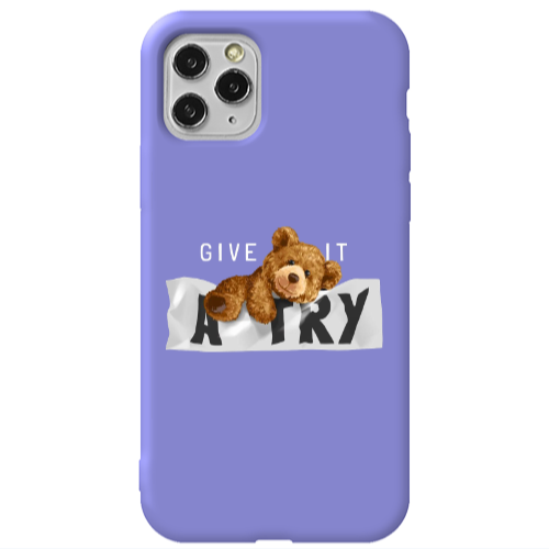 Apple iPhone 11 Pro Give me Purple Colored Silicone TPU Θήκη