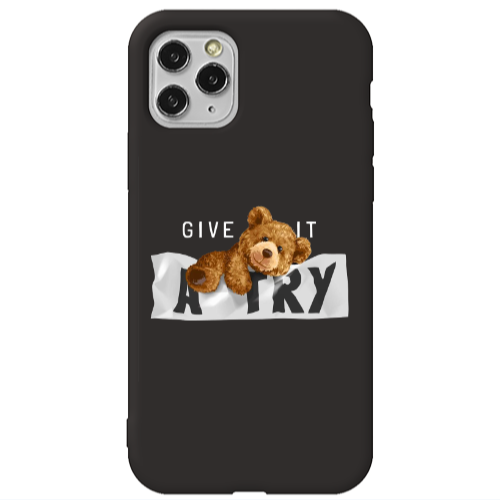 Apple iPhone 11 Pro Give me Black Colored Silicone TPU Θήκη
