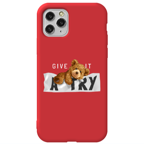Apple iPhone 11 Pro Give me Red Colored Silicone TPU Θήκη