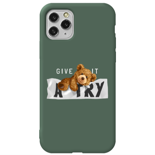 Apple iPhone 11 Pro Give me Dark Green Colored Silicone TPU Θήκη