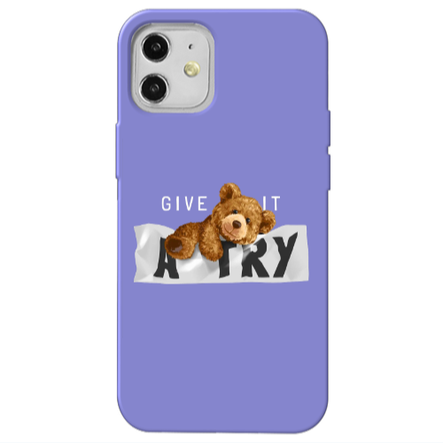 Apple iPhone 12 Give me Purple Colored Silicone TPU Θήκη