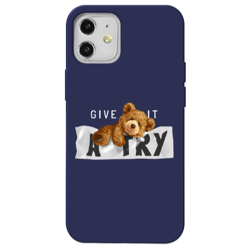 Apple iPhone 12 Give me Dark blue Colored Silicone TPU Θήκη